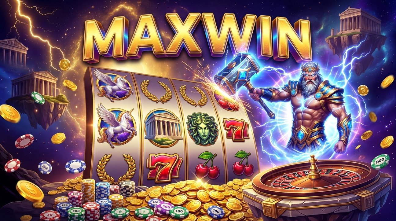 Tampilan kartu hadiah harian dan bonus deposit pertama di halaman MAXWIN